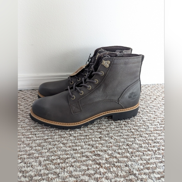 Harley-Davidson Gardner  Brown Leather Motorcycle Boots D96257 Men's Size 12. - Picture 3 of 10